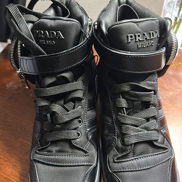 ADIDAS X PRADA RE-Nylon Forum High Black Sneakers - Picture 6 of 7